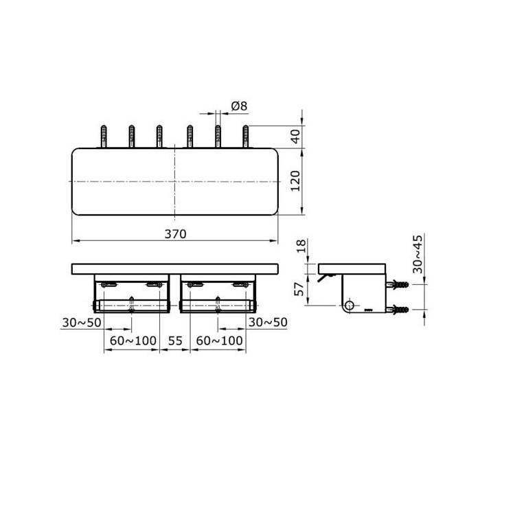 Toto TX720MMBV1#BW Double Paper Holder with Shelf