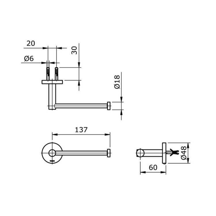 Toto "Ego II" TX703 (TX703AES) Paper Holder