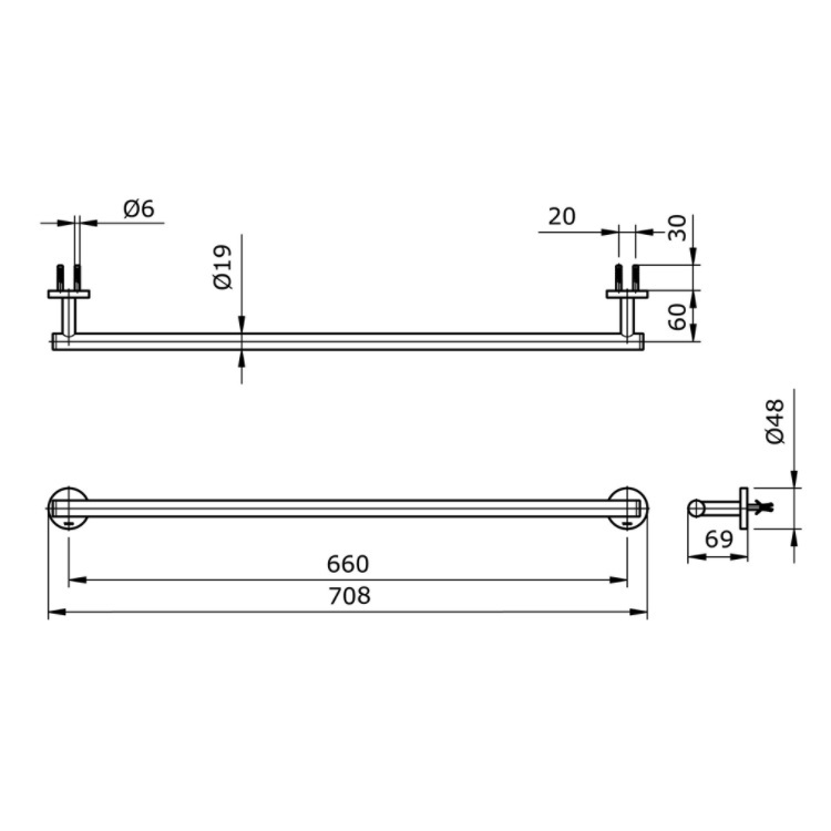 Toto "Ego II" TX701 (TX701AES) Towel Bar