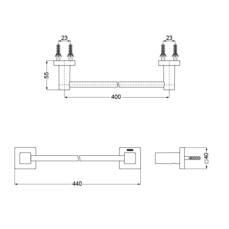 Toto "L Selection" YT408 (YT408S4RC) Towel Bar