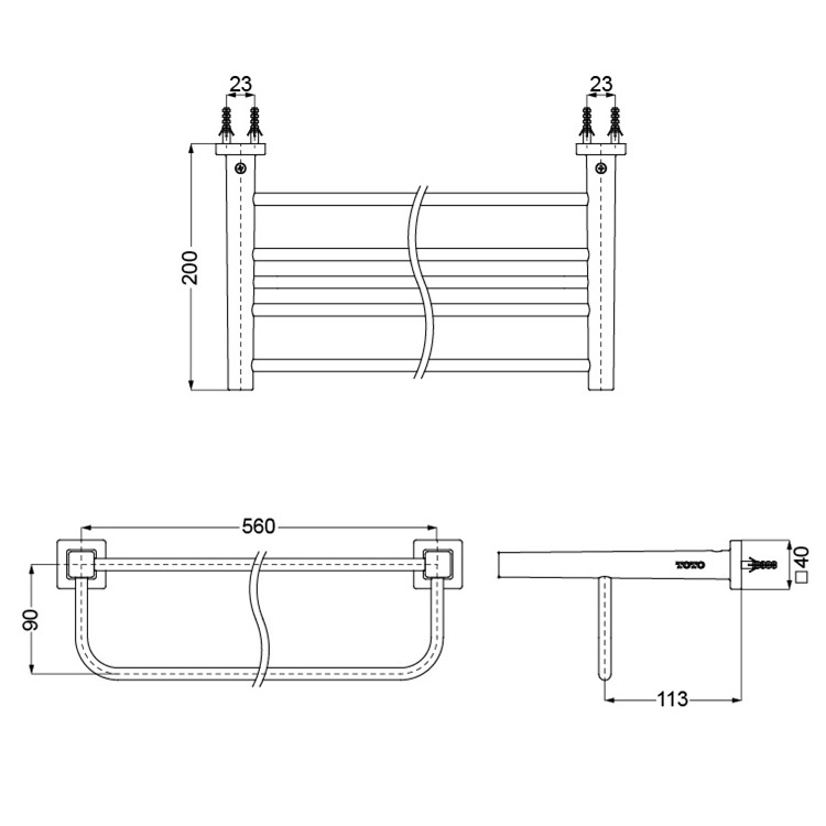 Toto "L Selection" YTS408BC Towel Shelf