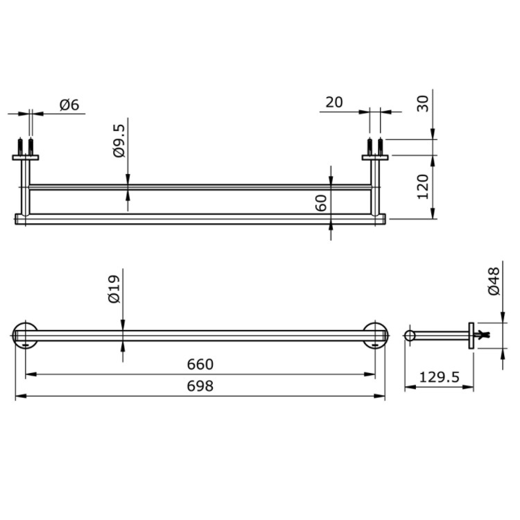 Toto TX724 (TX724AES#MB) DoubleTowel Bar