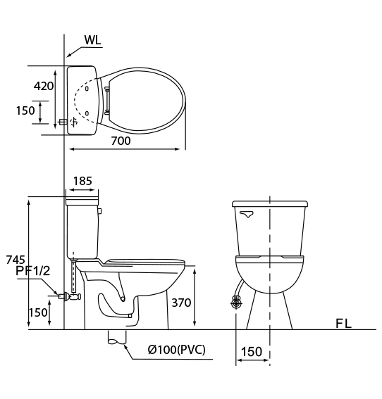 摩登馬桶 一段式省水馬桶CS-2119-(20/25/30/40)