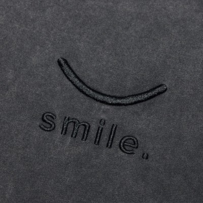 CONVERSE 開口笑 短袖 短TEE 黑