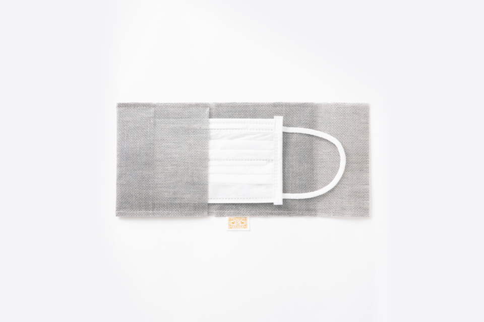 中川政七－蚊帳材質口罩收納袋／灰