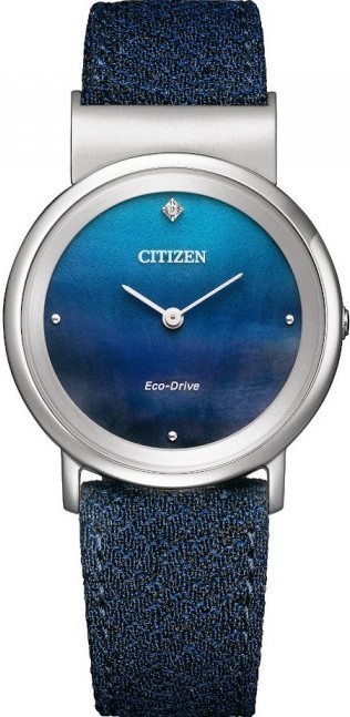 萬年鐘錶 - Citizen 星辰錶  L 系列 漸層面板光動能皮革女錶 EG7090-17L 錶徑31MM