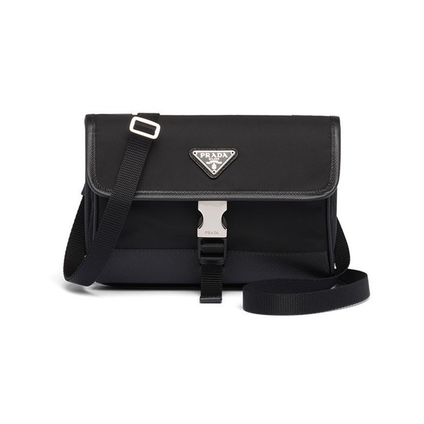 PRADA經典三角Logo 尼龍郵差包 相機包