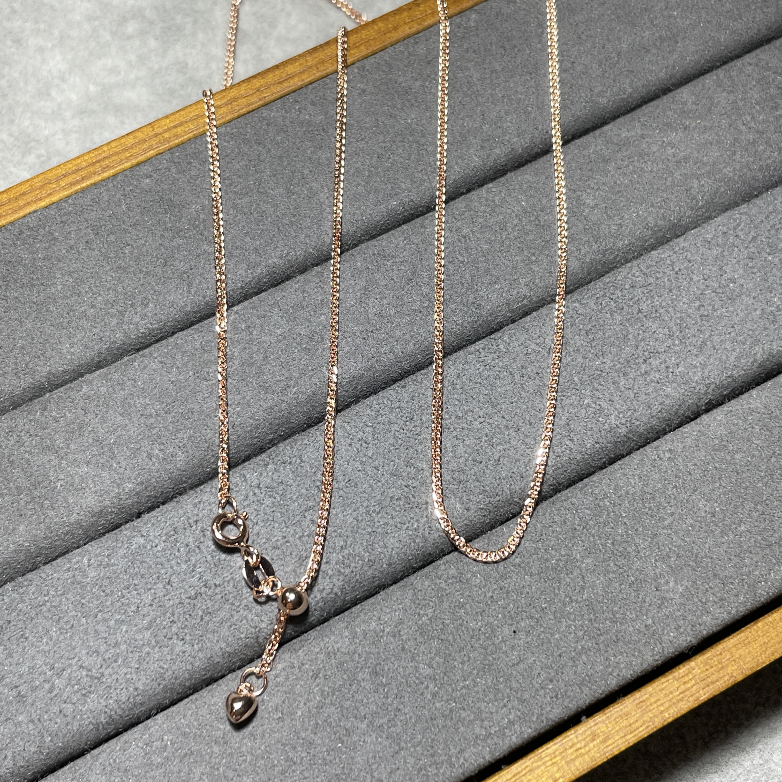 玫瑰金 925純銀項鏈（可調較長度）