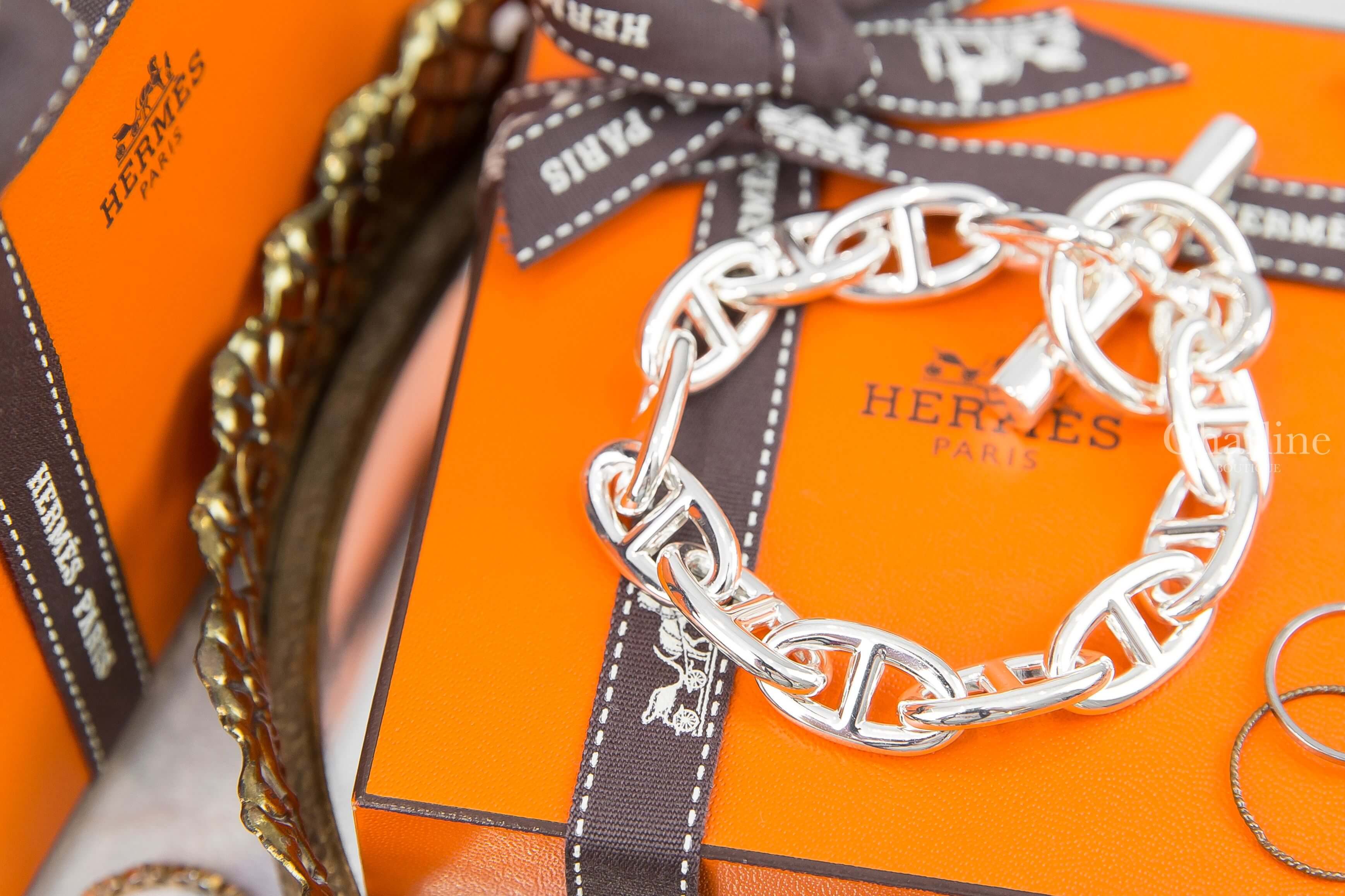 Hermès Chaine D'ancre Bracelet, Large Model 銀色大型θ銀飾手鍊-Charline Boutique 精品代購