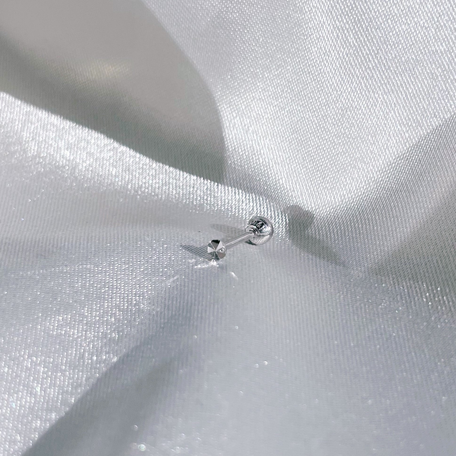 14K Single Shine oblate轉珠耳環