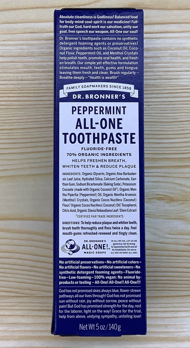 Dr. Bronner 有機牙膏  (最佳使用日期為2027年4月22日)