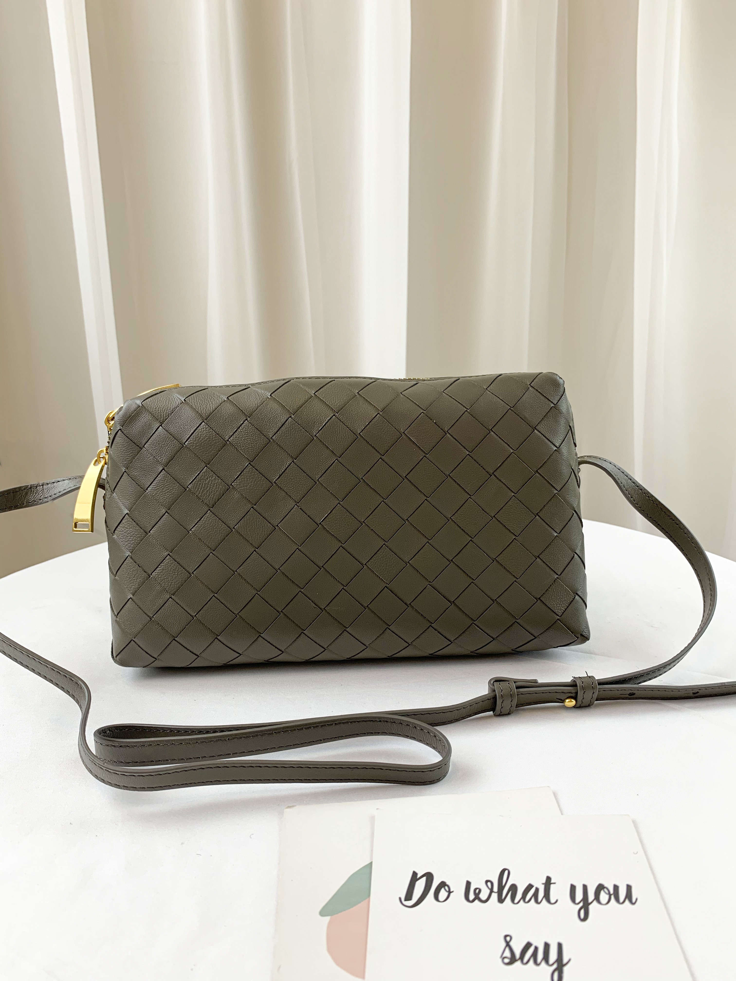 大象灰 編織真皮牛皮側背包 / 手拿包 #SM-2990