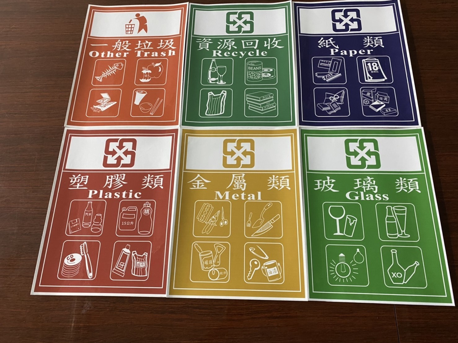 單張 塑膠拖桶/分類架專用分類貼紙