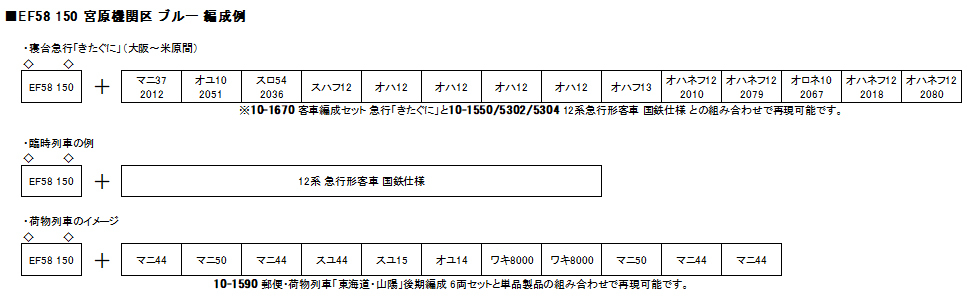 Kato 3049-2 N規 EF58-150 宮原機關區 電車