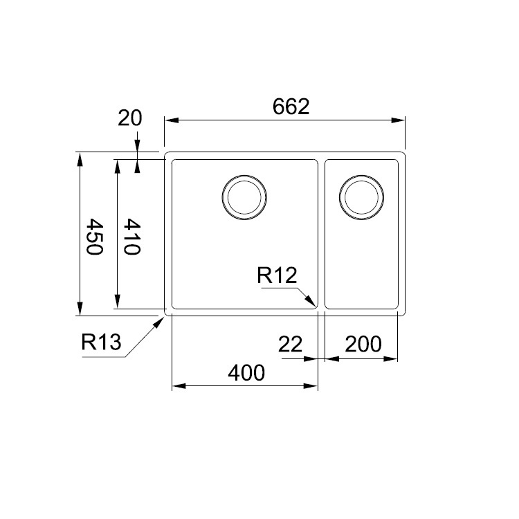 Franke "Box" BXX 260-40 SBR Stainless Steel Kitchen Sink