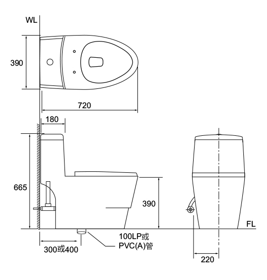 摩登 二段式超省水單體馬桶 C-5202-30/40cm｜原廠保固一年｜三龍捲沖水｜抗汙釉面｜緩降馬桶蓋