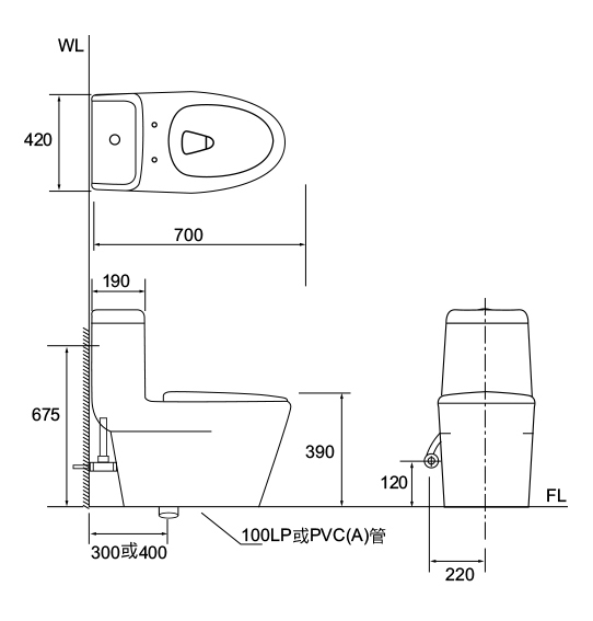 摩登 二段式超省水單體馬桶 C-5207-30/40cm｜原廠保固一年｜噴射虹吸式｜抗汙釉面｜緩降馬桶蓋
