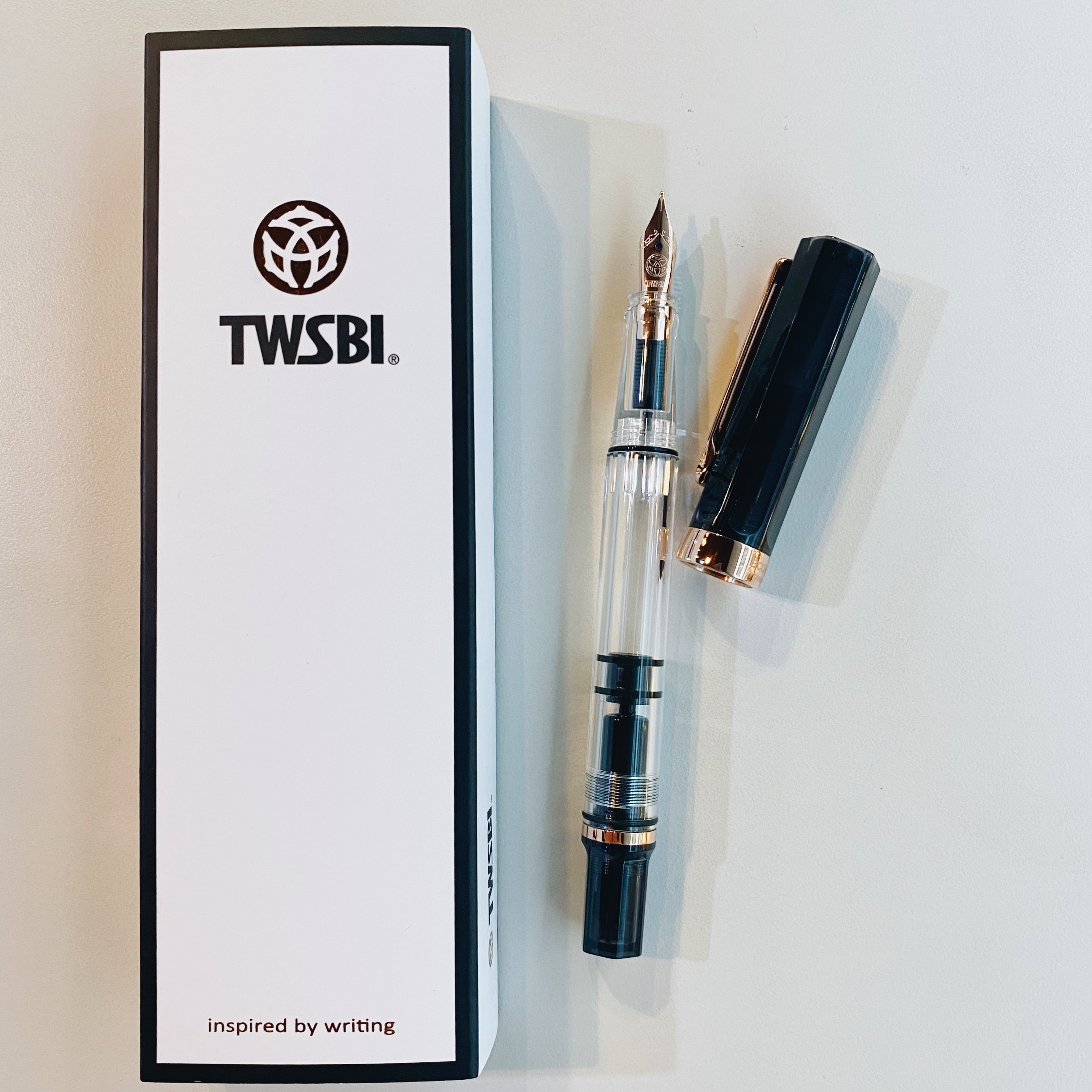 三文堂 ECO 活塞上墨式鋼筆 黑色玫瑰金