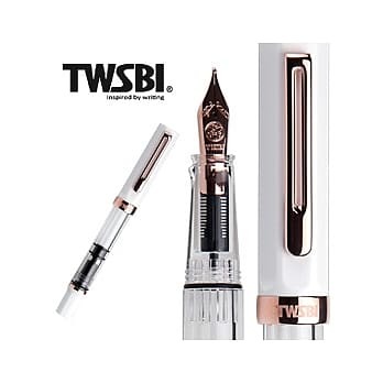 三文堂 ECO 活塞鋼筆（白色玫瑰金）