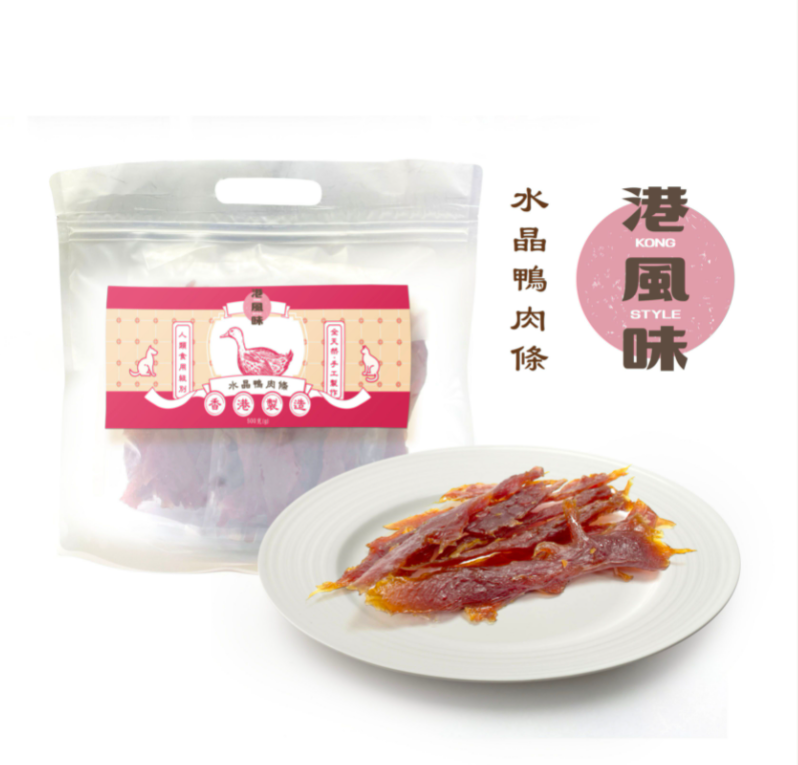 ※$205 @ 2包※ [香港製造] 港風味 KONG STYLE 水晶鴨肉條500g