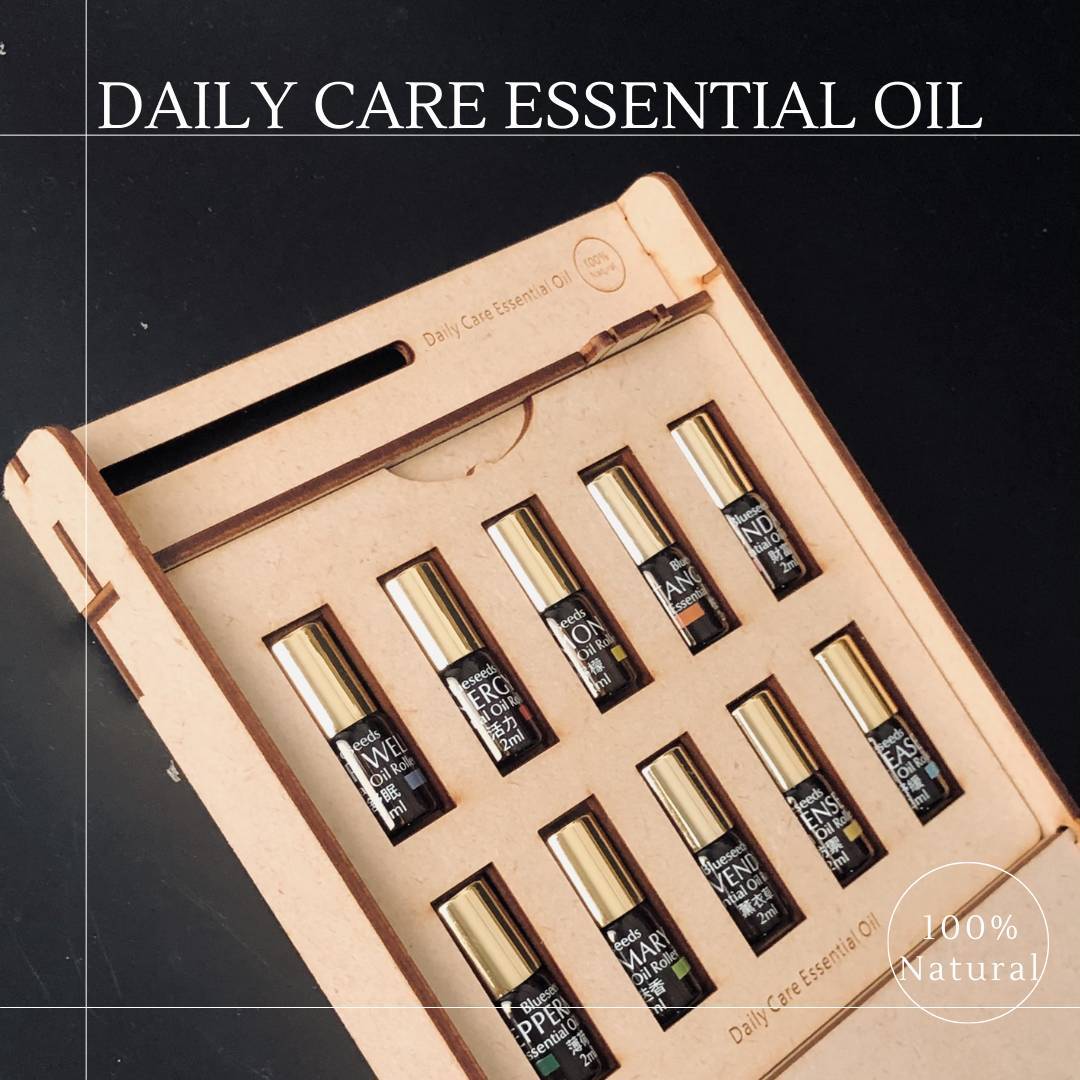 每日療癒滾珠精油 10 支組 (手工製作木盒)｜任兩件禮盒送護手霜禮盒+提袋