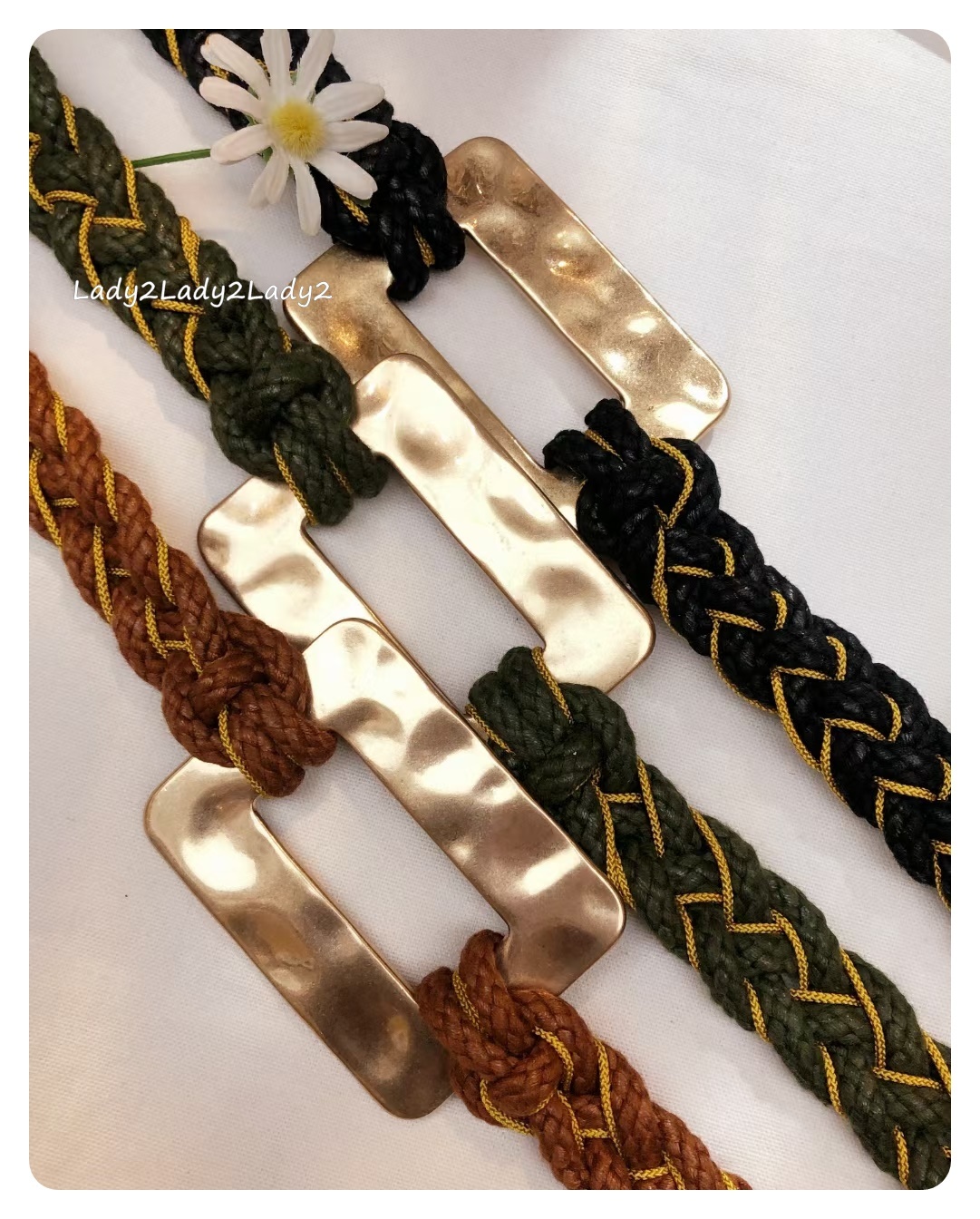 辮子金扣腰帶 AS29