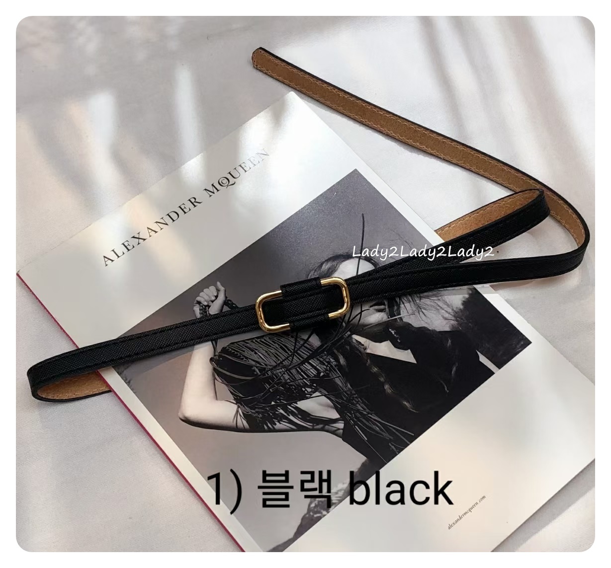 長方金扣暗紋幼腰帶 AS31