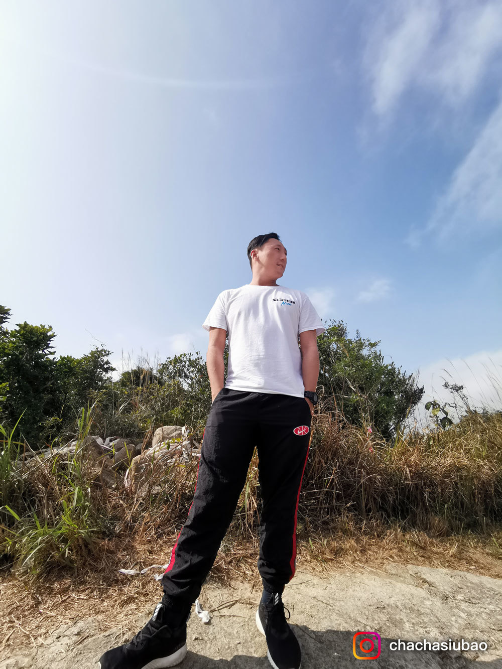 charlie so super nano white t shirt hiking mountain
