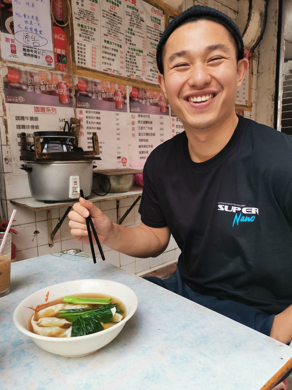 will tam hong kong dumplings super nano black t shirt