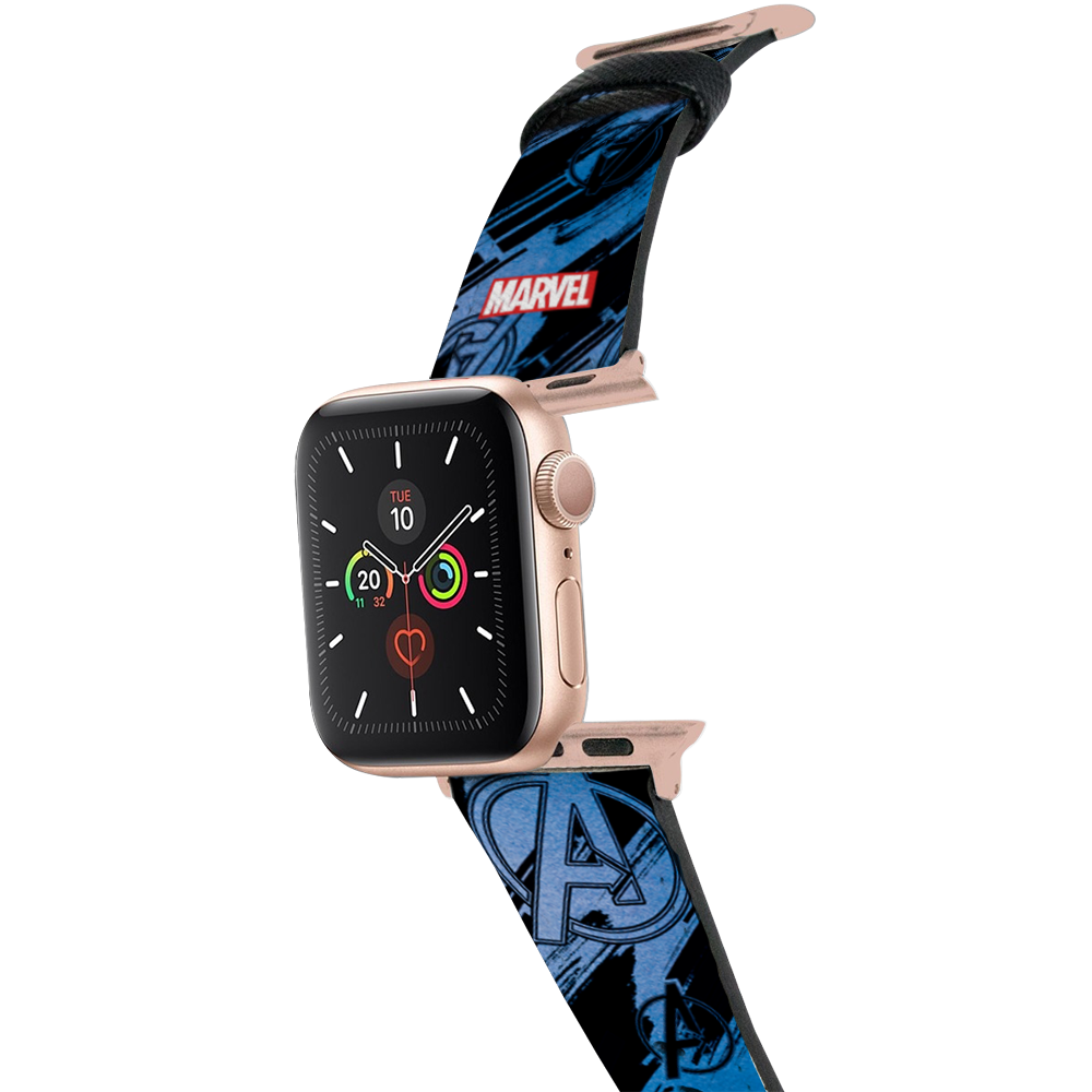 Marvel-Apple Watch錶帶-皮革系列-藍色 Avengers