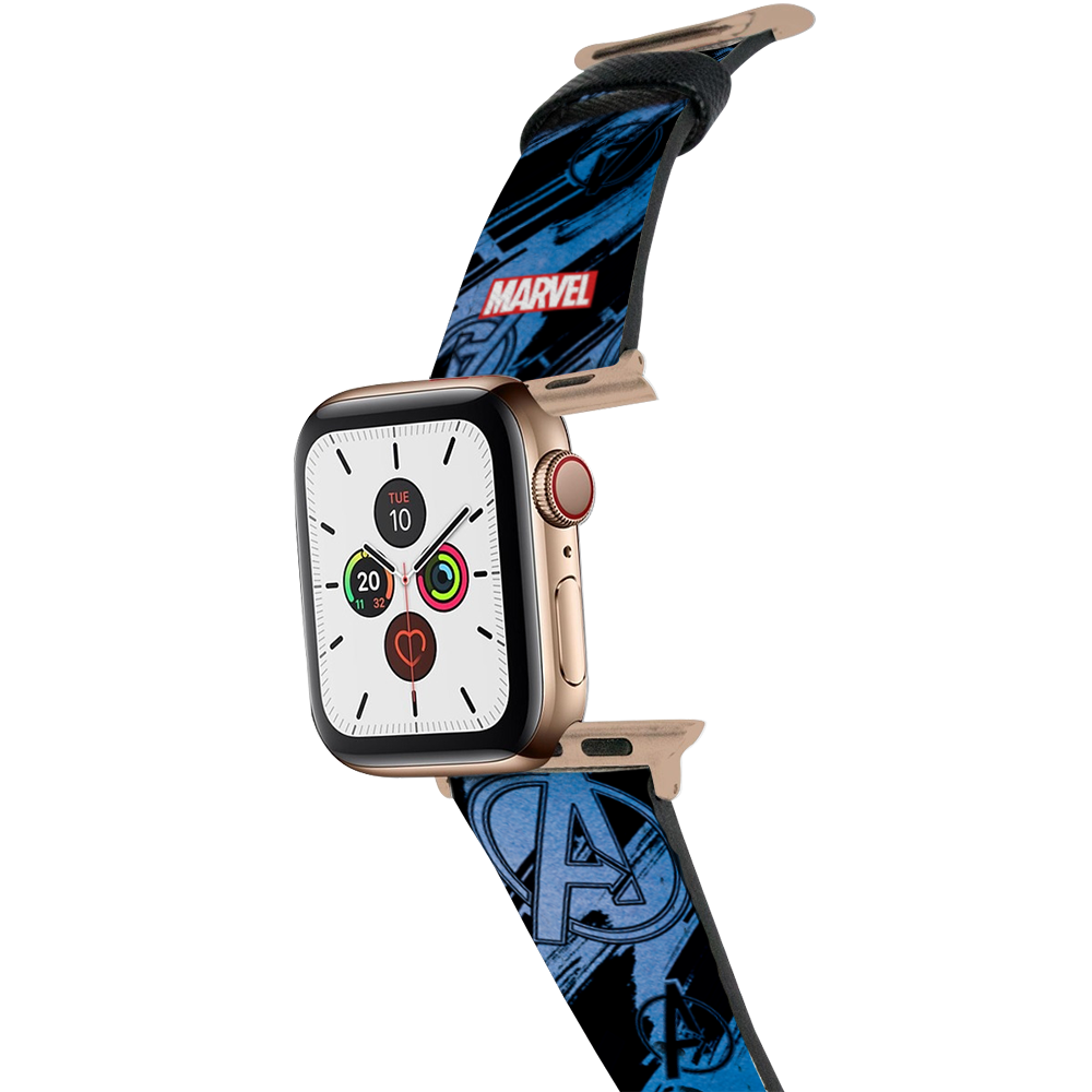 Marvel-Apple Watch錶帶-皮革系列-藍色 Avengers