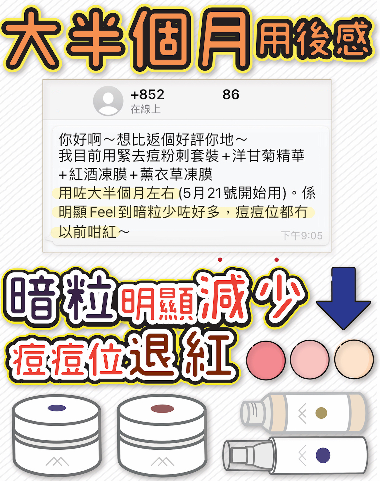 使用去痘粉刺套裝暗粒明顯減少