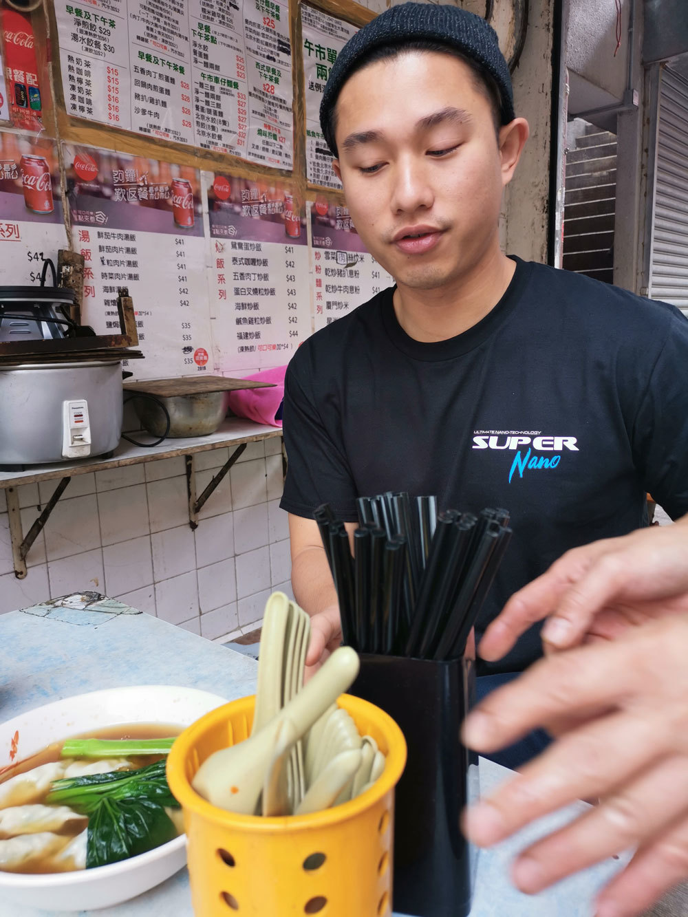 will tam hong kong dumplings super nano black t shirt