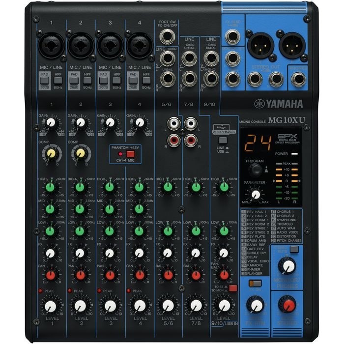 YAMAHA - MG10XU 專業型混音器 MIXER 可當錄音介面 USB 支援48V