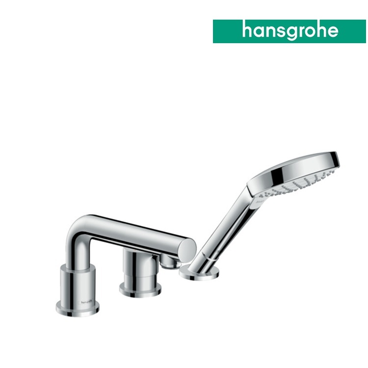 hansgrohe Talis S 72416, -000 + 13437, -180 3-hole rim mounted single lever bath mixer