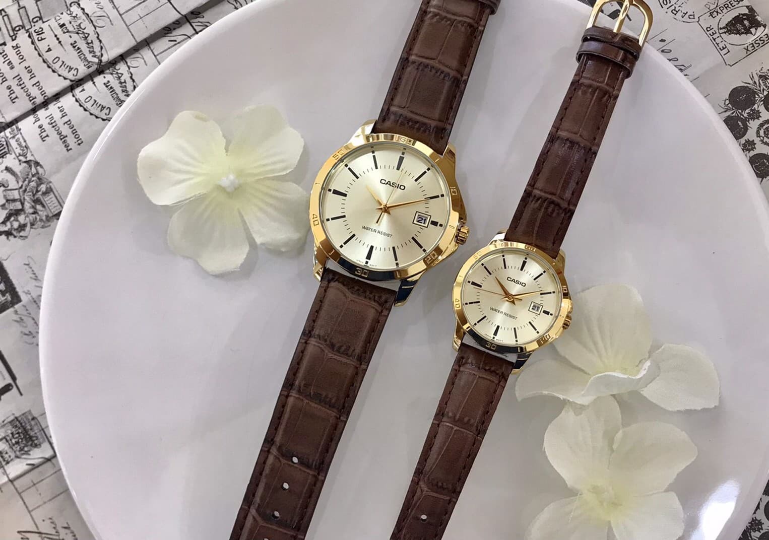 【CASIO 卡西歐】時尚經典羅馬指針日期皮帶錶 MTP-V004GL-9A(41mm)/ LTP-V004GL-9A (30mm) 現代鐘錶