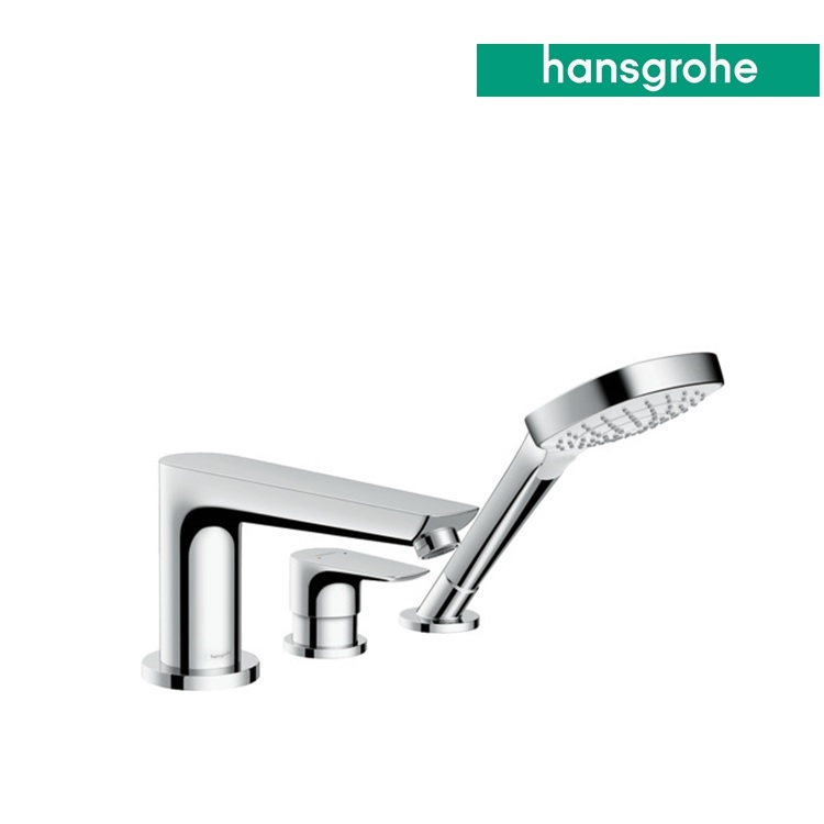 hansgrohe Talis E 71730, -000 + 13437, -180 3-hole rim mounted single lever bath mixer