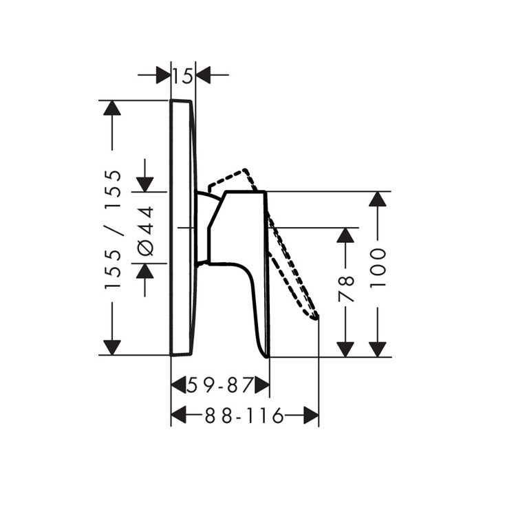 hansgrohe Talis E 71765, -000 + 01800, -180 Single lever shower mixer for concealed installation