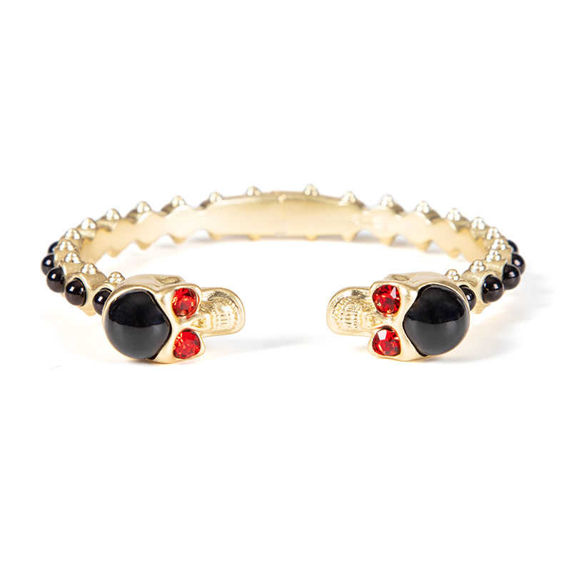 *EVAE+ 黑珍珠骷髏紅寶石手鐲