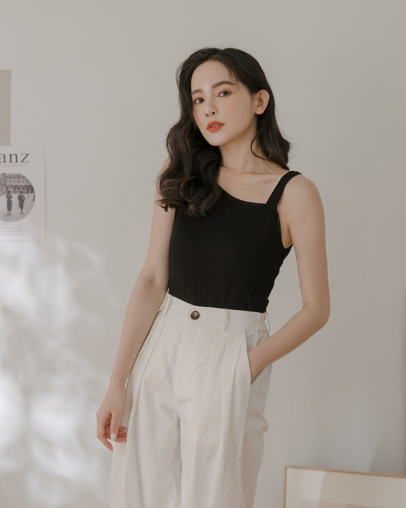 【官網限定】性感單肩棉質背心