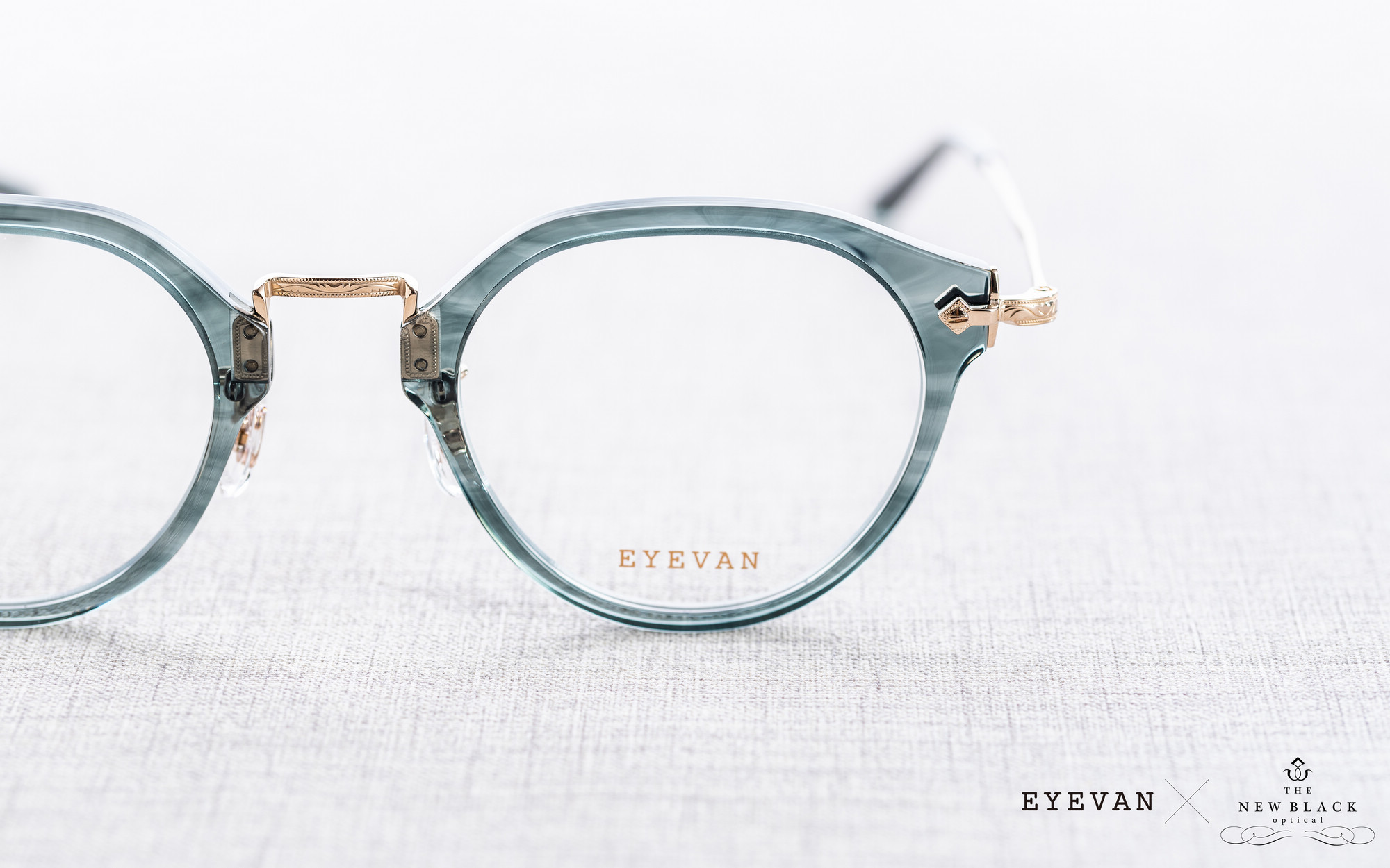 Eyevan X The New Black Optical 聯名之作！灰綠金皇冠型E-508 限量到荷】