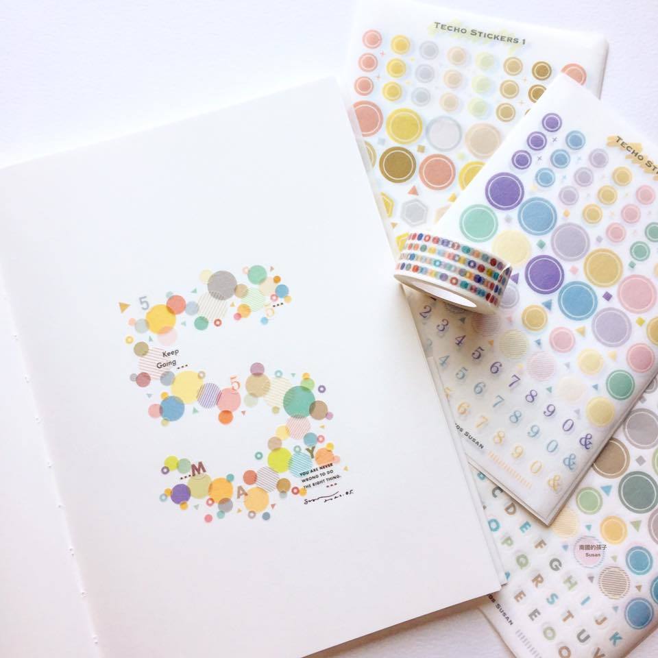 Susan round washi sticker