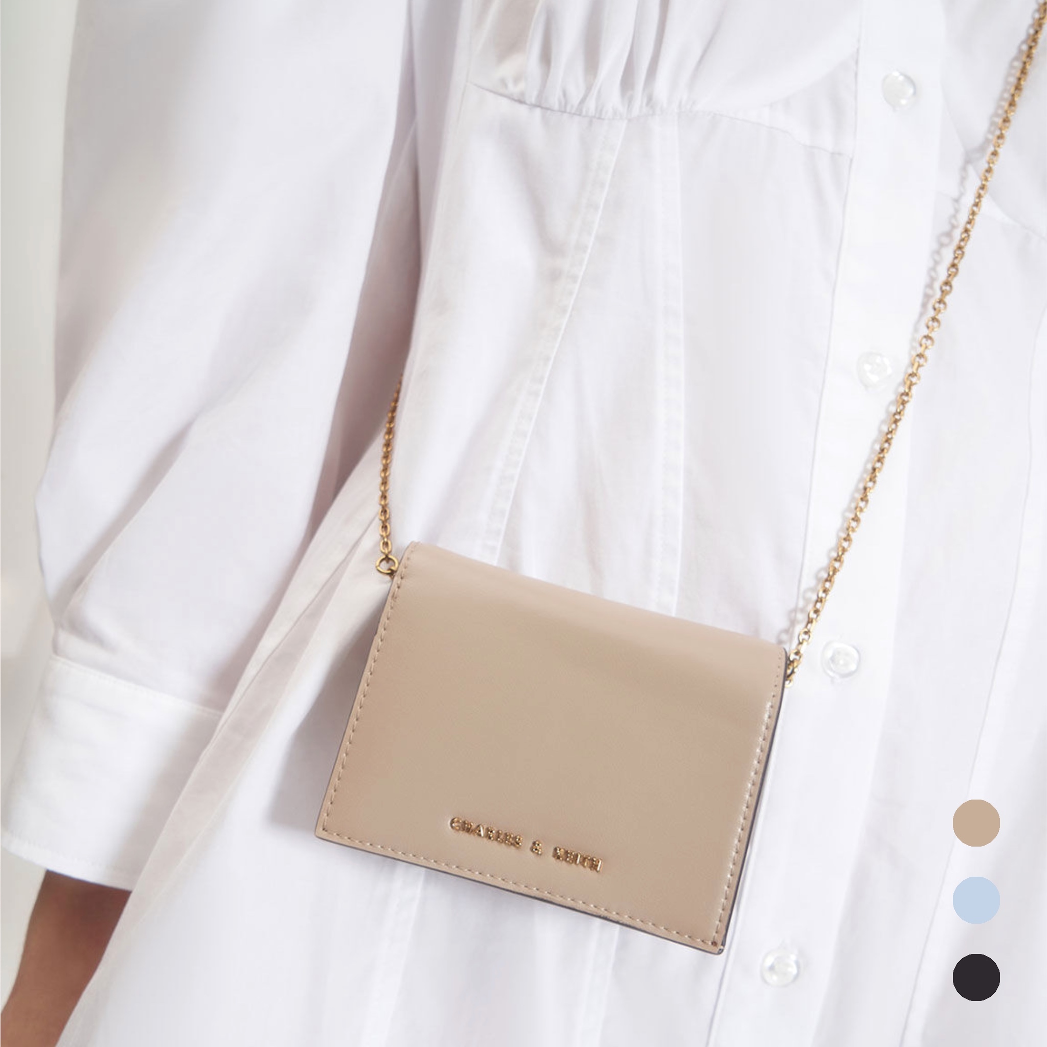 現貨 ｜3 色｜CHARLES & KEITH 鏈條短銀包 |CHARLES & KEITH Wallet on Chain