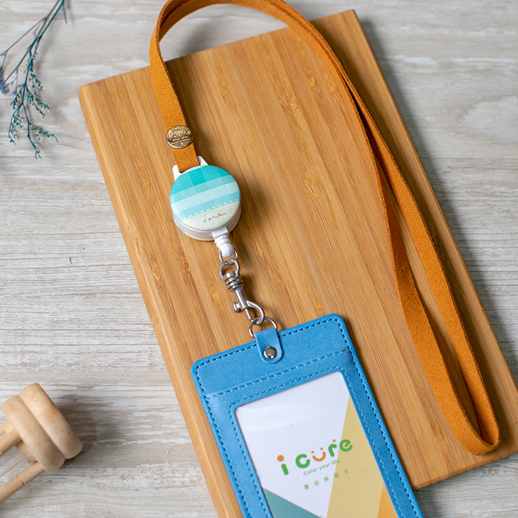 i 好戴 伸縮卡套組-幾何圖形系列 / 布花-藍