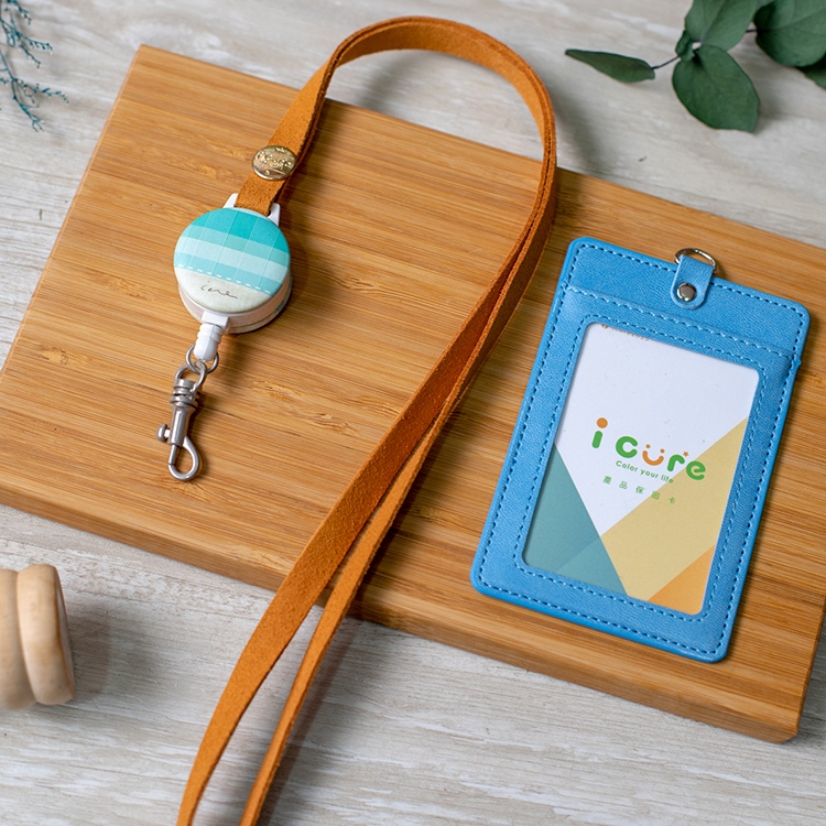 i 好戴 伸縮卡套組-幾何圖形系列 / 布花-藍