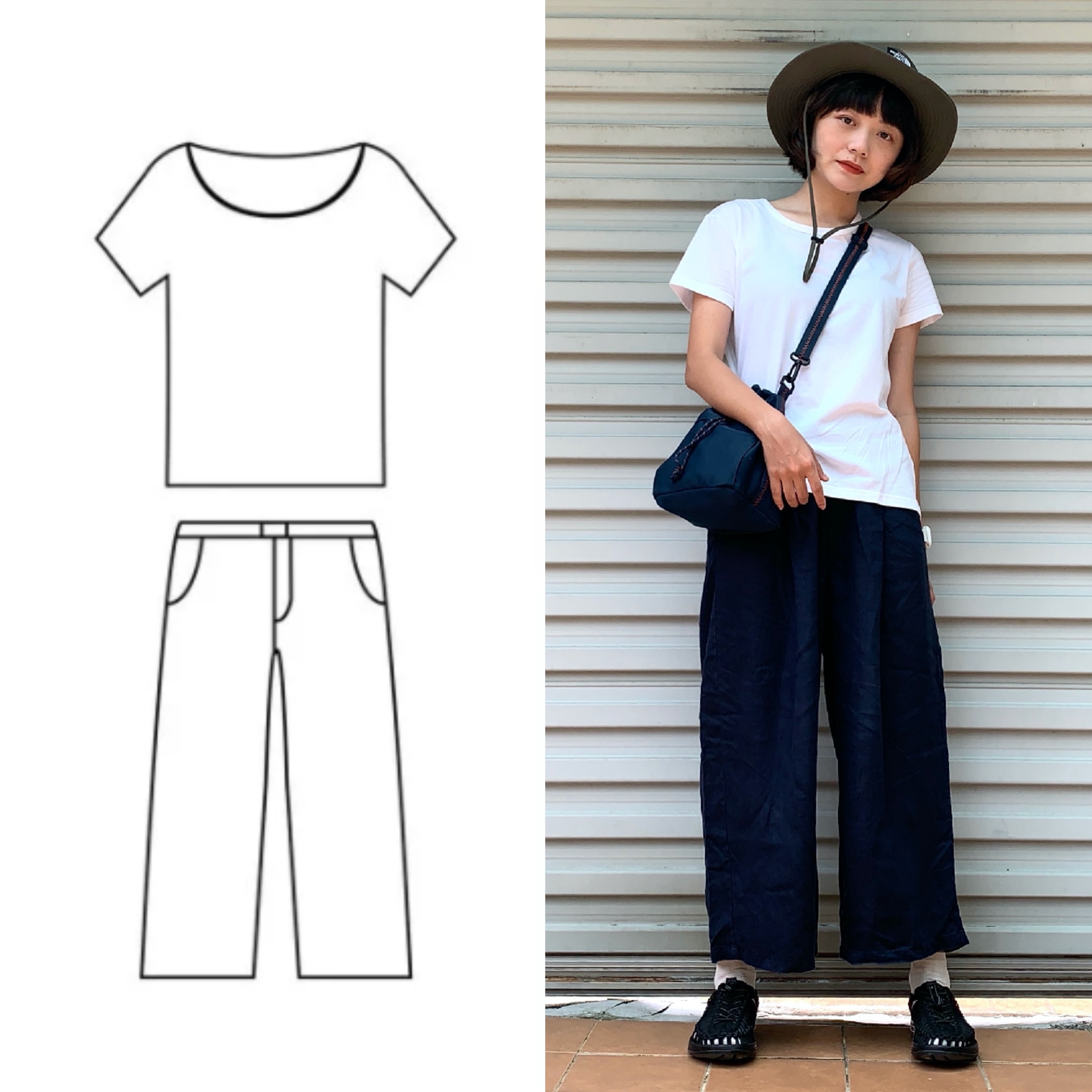 山系戶外白t穿搭（女）