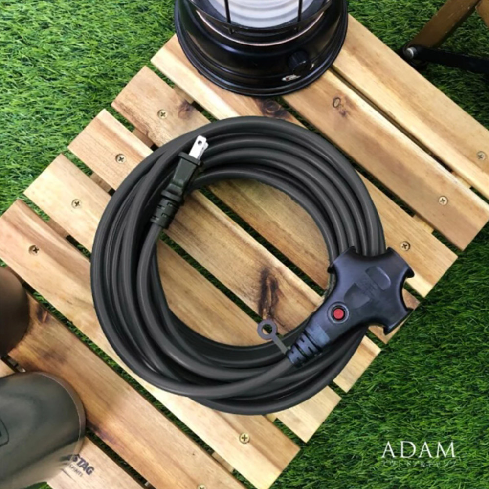 ADAMOUTDOOR 戶外延長動力線 黑色
