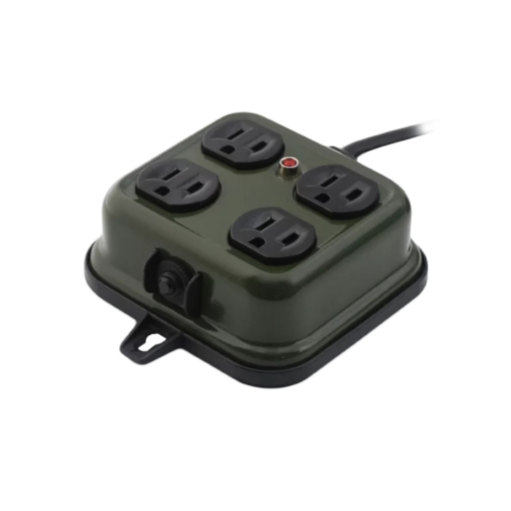 ADAM 金屬4座延長線 軍綠色