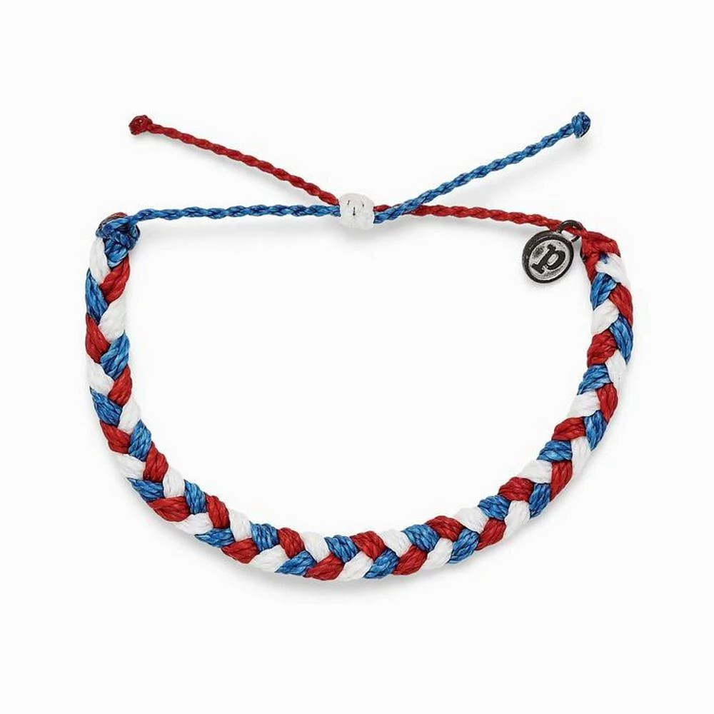 Pura Vida | 粗線編織手環 Red White and Blue
