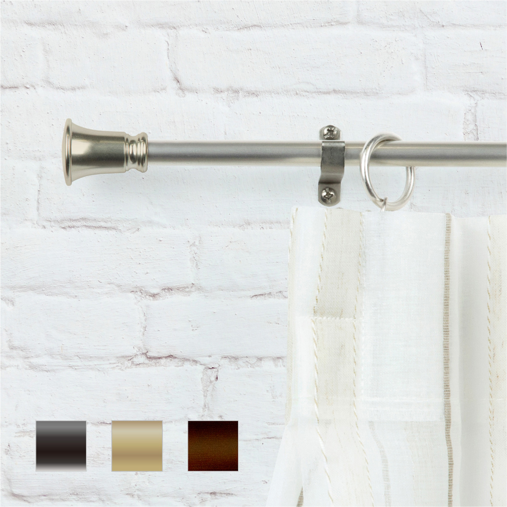 11mm│Café Rod│柔美曲線│伸縮窗簾桿│3色│2尺寸